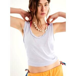 Free People We The Free Easy Tank Halogen Blue size L